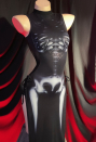 Ember Edge Gothic Black Skull Printed Beach Dress Strapless Tie Summer Wear