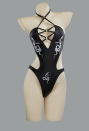 Medusa Gothic Black Snake Print One Piece Swimsuit Cross Cutout Bathing Suit