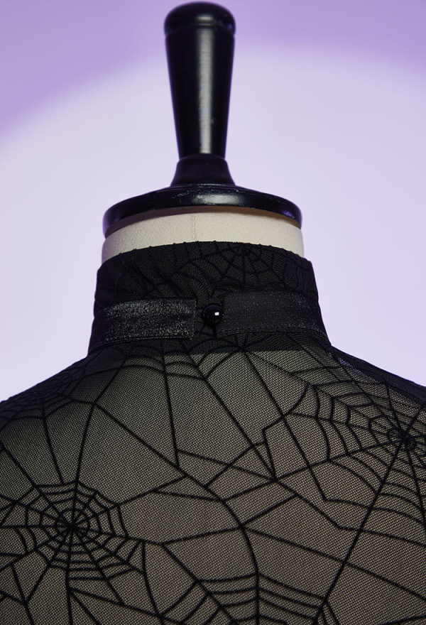 Haunted Night Gothic Corset Skirt Set Irregular Bat Styled Top and Multi-layered Skirt with Mesh Cover-up
