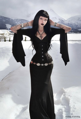 Halloween Black Bodycon Dress Bat Sleeves Fishtail Long Evening Dress