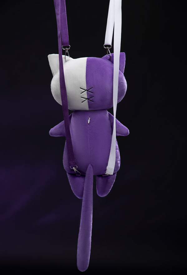 Fallen Angels Gothic Cat Bag Purple White Backpack