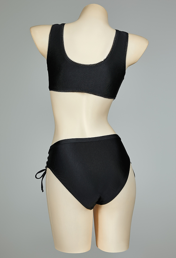 Gothic Black Cross Strap Two-Piece Swimsuit Bikini Set Top and Bottoms Bathing Suit Gothic Black Cross Strap Two-Piece Swimsuit Bikini Set Top and Bottoms Bathing Suit