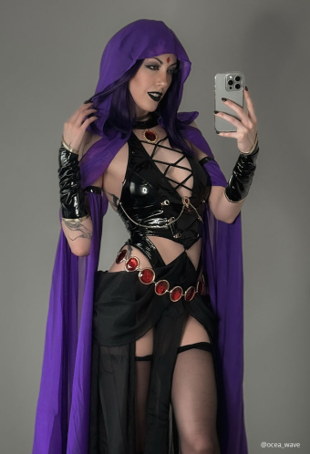 Love Healer Gothic Sexy Black Halter Backless Bodysuit Lace-up Leather Bodysuit with Hoodie and Skirt