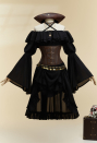 Cursed Corsair Halloween Black Pirate Style Suit Strapless Dress with Corset and Hat