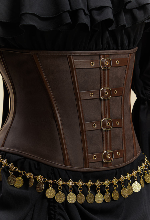 Cursed Corsair Halloween Black Pirate Style Suit Strapless Dress with Corset and Hat Cursed Corsair Halloween Black Pirate Style Suit Strapless Dress with Corset and Hat