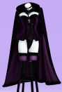 Silent Night Christmas Gothic Plush Suit Velvet Bodysuit with Hooded Cloak and Gloves