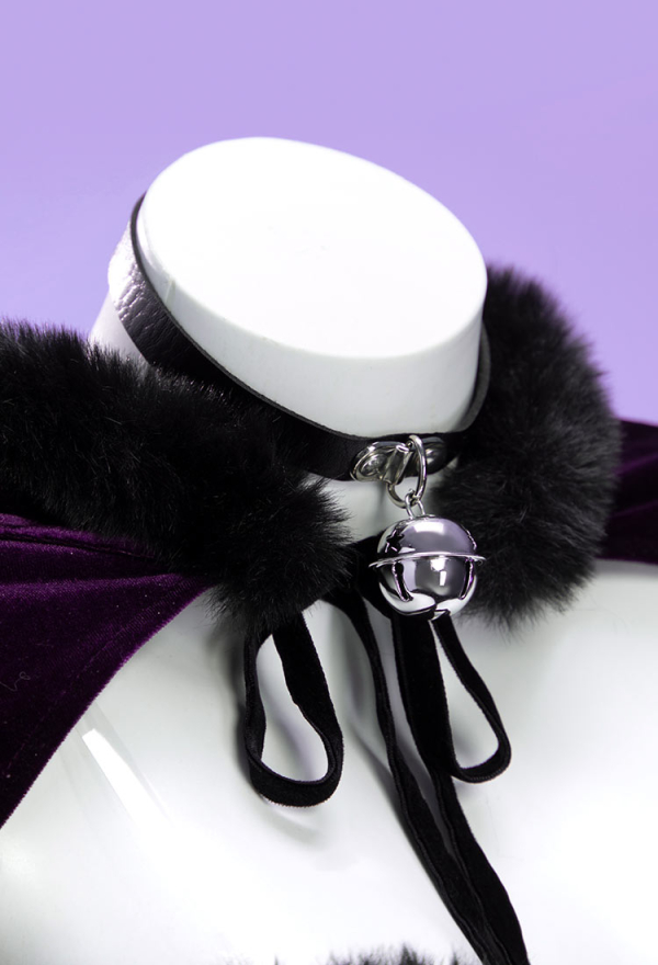 Silent Night Christmas Gothic Plush Suit Velvet Bodysuit with Hooded Cloak and Gloves