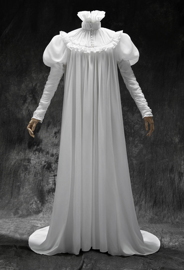 Crimson Cage Halloween White Dress Vintage Court Style Gigot Sleeve Long Dress Crimson Cage Halloween White Dress Vintage Court Style Gigot Sleeve Long Dress