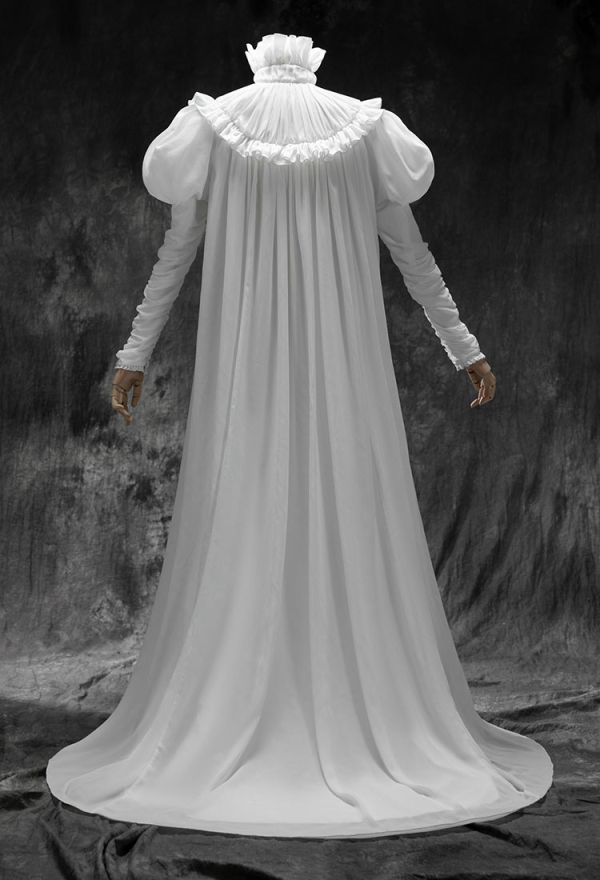 Crimson Cage Halloween White Dress Vintage Court Style Gigot Sleeve Long Dress Crimson Cage Halloween White Dress Vintage Court Style Gigot Sleeve Long Dress