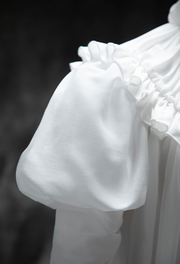 Crimson Cage Halloween White Dress Vintage Court Style Gigot Sleeve Long Dress Crimson Cage Halloween White Dress Vintage Court Style Gigot Sleeve Long Dress