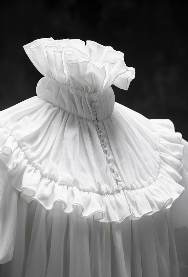 Crimson Cage Halloween White Dress Vintage Court Style Gigot Sleeve Long Dress Crimson Cage Halloween White Dress Vintage Court Style Gigot Sleeve Long Dress