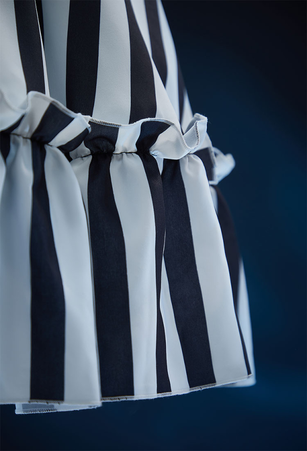 Sleepy Hollow Derivative Grave Grain Gothic Black and White Striped Dress Vintage Style Ruffle Dress Sleepy Hollow Derivative Grave Grain Gothic Black and White Striped Dress Vintage Style Ruffle Dress