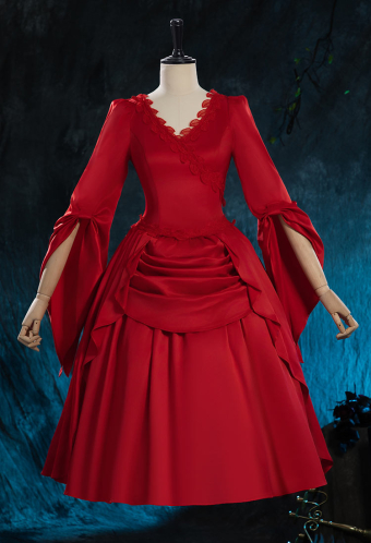 Bram Stoker's Dracula Derivative Crimson Bride Halloween Gothic Red Dress Vampire Bride Fluffy Dress