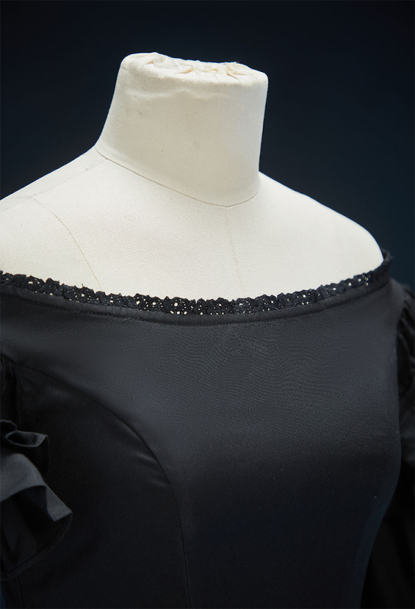 Nosferatu-A Symphony Of horror Derivative Moonrot Shadow Gothic Black Strapless Dress Dark Style Dress with Puffed Sleeves