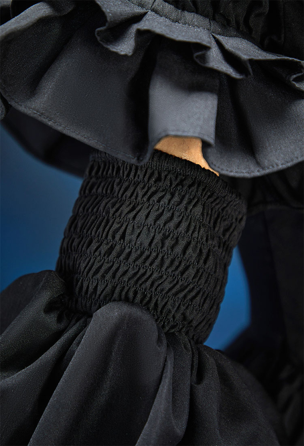 Nosferatu-A Symphony Of horror Derivative Moonrot Shadow Gothic Black Strapless Dress Dark Style Dress with Puffed Sleeves