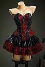 Gothic Multi-Layered Mini Skirt Dark Punk Style PU Leather Skirt