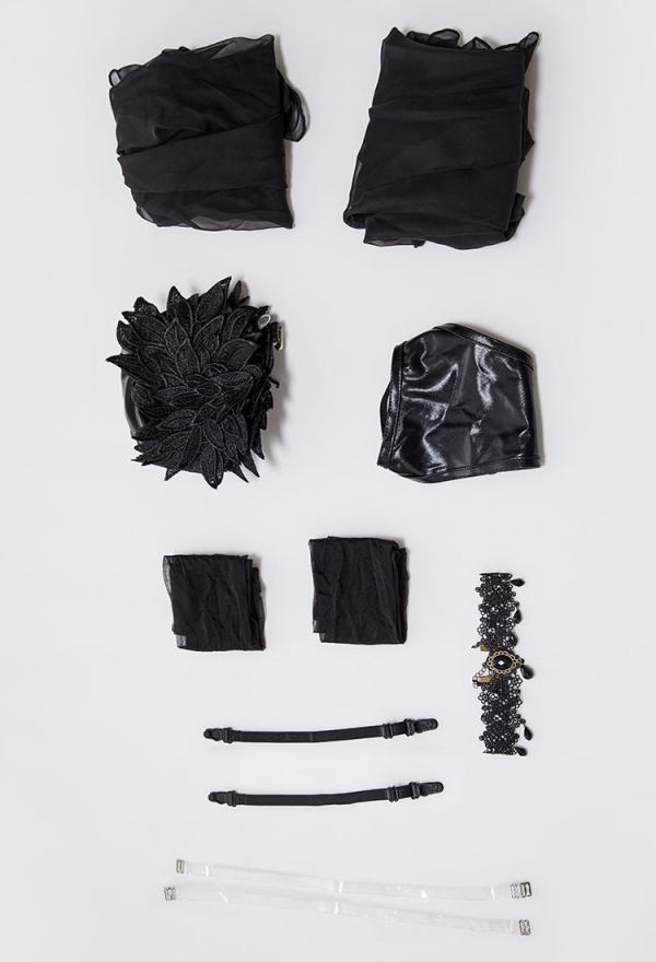 Fallen Angel Black Sexy Suit Wings-shaped Top and Panties with Sleeves and Stockings Fallen Angel Black Sexy Suit Wings-shaped Top and Panties with Sleeves and Stockings