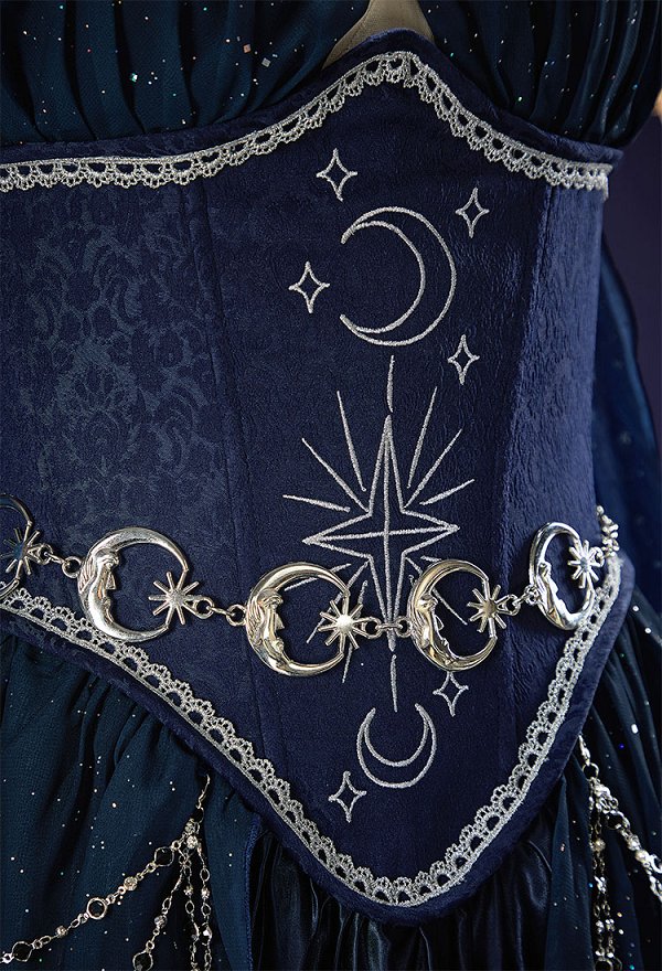 Mystery Cove Gothic Halter Gown Dark Fantasy Fairy Irregular Layered Dress With Shawl and Waist Chains