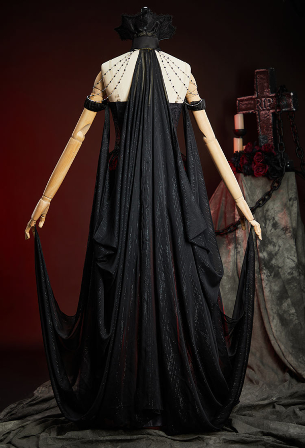 Spectral Petal Gothic Black and Red Gradient Corset Skirt Set Vampire Fantasy Fairy Style Bat Corset Top and Skirt with Shawl Spectral Petal Gothic Black and Red Gradient Corset Skirt Set Vampire Fantasy Fairy Style Bat Corset Top and Skirt with Shawl