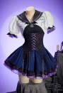 Haunted Night Gothic Corset Skirt Set Spider Web Lace-Up Top and Layered Skirt with Short-sleeved Jacket