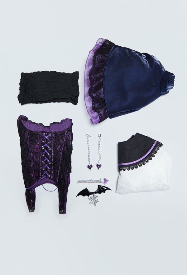 Haunted Night Gothic Corset Skirt Set Spider Web Lace-Up Top and Layered Skirt with Short-sleeved Jacket Haunted Night Gothic Corset Skirt Set Spider Web Lace-Up Top and Layered Skirt with Short-sleeved Jacket