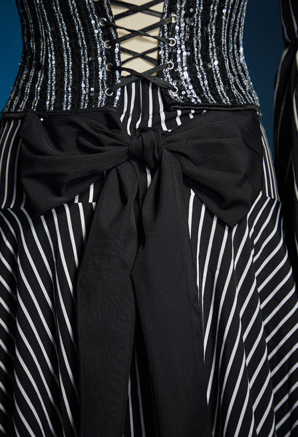 Sweet Nightmare Jack Skellington Style Costume Sequins Corset Skirt Suit with Jacket and Tie