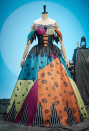 Sweet Nightmare Vintage Corset Skirt Set Colorful Patchwork Robe Dress Irregular Corset and Skirt