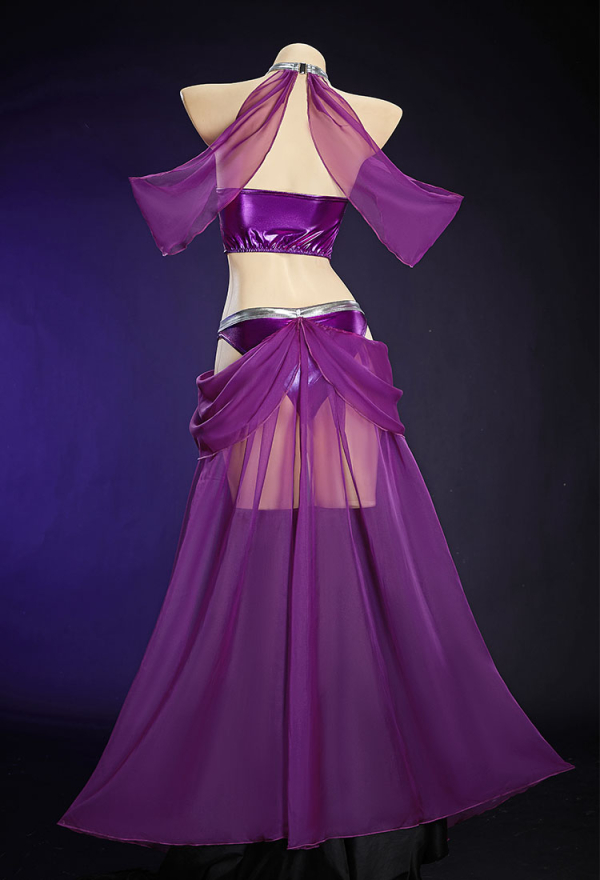 Cosmic Queen Purple Dancer Style Set Lace-up Top and Panty with Detachable Skirt and Sleeves Cosmic Queen Purple Dancer Style Set Lace-up Top and Panty with Detachable Skirt and Sleeves