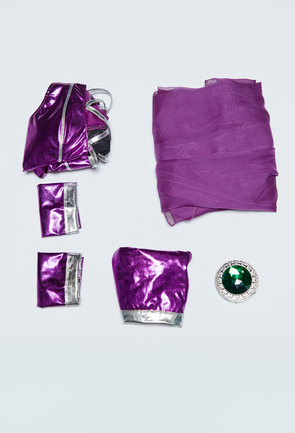 Cosmic Queen Purple Dancer Style Set Lace-up Top and Panty with Detachable Skirt and Sleeves Cosmic Queen Purple Dancer Style Set Lace-up Top and Panty with Detachable Skirt and Sleeves