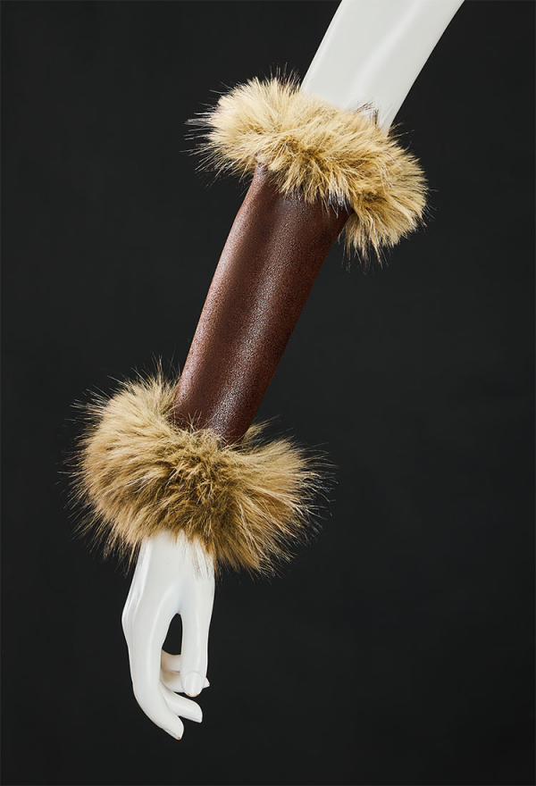 Scar's Shadow Gothic Brown Furry Lion Suit Halter Lace-up Top with Skirt and Fur Collar
