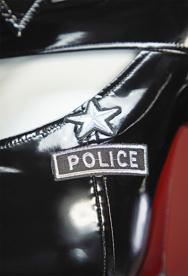 Dark Code Black Police Sexy Lingerie Set Cutout Top Mini Skirt Belt and Hat Dark Code Black Police Sexy Lingerie Set Cutout Top Mini Skirt Belt and Hat