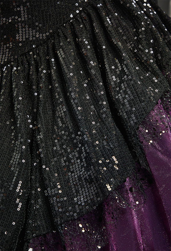Ursula's Abyss Gothic Black Purple Corset Skirt Set Sequined Off-Shoulder Top with Octopus Claw Design Fishtail Skirt Ursula's Abyss Gothic Black Purple Corset Skirt Set Sequined Off-Shoulder Top with Octopus Claw Design Fishtail Skirt