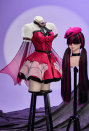 Haunted Night Gothic Monster Bat Girl Dress Puff-Sleeve Layered Dress with Cape and Sleeves