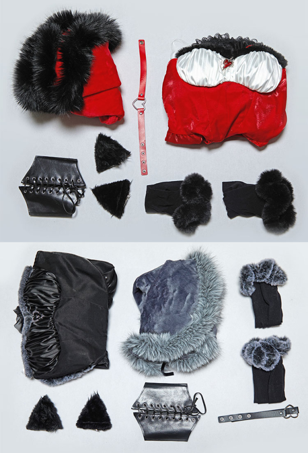Hood in Shadow Halloween Plush Set Off-the-Shoulder Dress with Hooded Cape and Waistband Hood in Shadow Halloween Plush Set Off-the-Shoulder Dress with Hooded Cape and Waistband