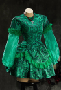 Stitched by Grace Halloween Green Short Dress Swirl Print Dress with Necklace