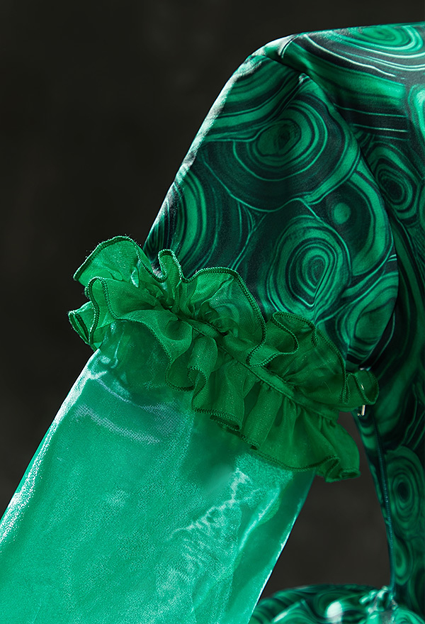 Stitched by Grace Halloween Green Short Dress Swirl Print Dress with Necklace Stitched by Grace Halloween Green Short Dress Swirl Print Dress with Necklace