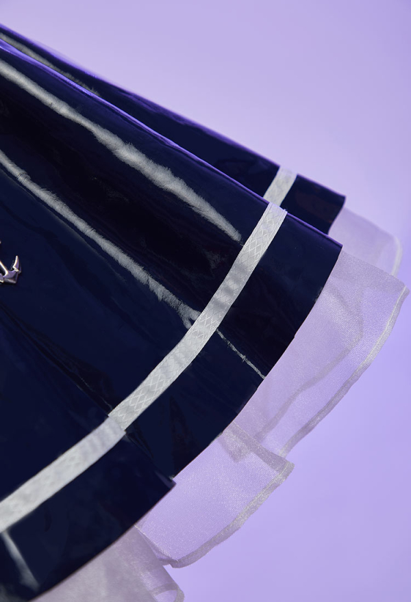 Midnight Patrol Halloween Navy Sailor Sleeveless Dress Sailor Collar A-Line Dress with Hat and Necklace