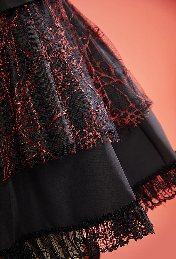 Bone To Be Wild Gothic Heart Ribcage Design Dress Halter Off-the-Shoulder Dress with Sleeves Bone To Be Wild Gothic Heart Ribcage Design Dress Halter Off-the-Shoulder Dress with Sleeves