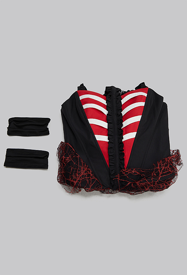Bone To Be Wild Gothic Heart Ribcage Design Dress Halter Off-the-Shoulder Dress with Sleeves Bone To Be Wild Gothic Heart Ribcage Design Dress Halter Off-the-Shoulder Dress with Sleeves