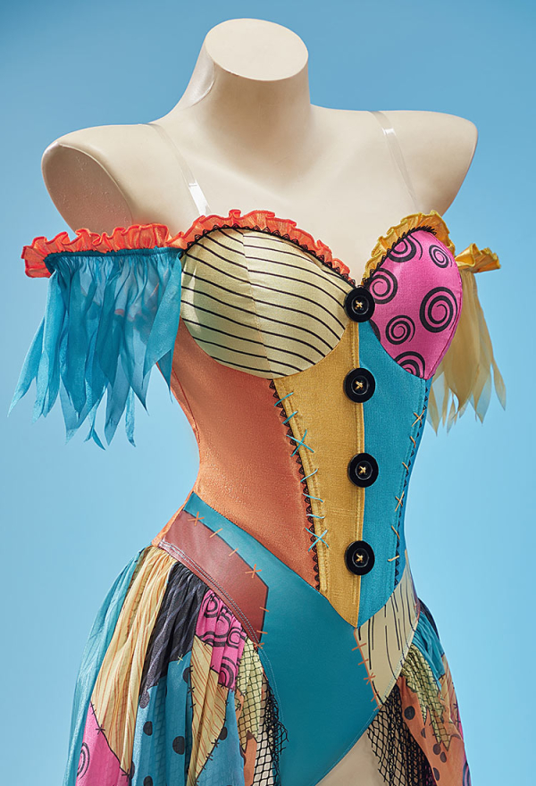Sweet Nightmare Halloween Bunny Girl Outfit Colorful Patchwork Irregular Bodysuit