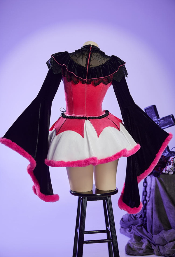 Haunted Night Gothic Corset Skirt Set Long Sleeves Top and Fluffy Skirt