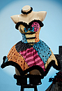 Sweet Nightmare Gothic Colorful Patchwork Print Dress with Choker and Stockings Winter Christmas Outfit