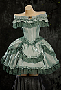 Take A Bite Halloween Victorian Vampire Princess Dress Off-the-Shoulder Ruffled Dress with Brooch