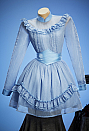 Halloween Gothic Light Blue Dress Set Long Sleeved Dress with Waistband
