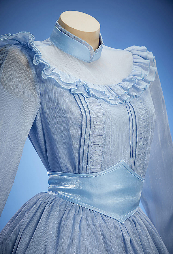 Halloween Gothic Light Blue Dress Set Long Sleeved Dress with Waistband Halloween Gothic Light Blue Dress Set Long Sleeved Dress with Waistband