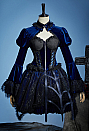 Halloween Gothic Spider Design Set Corset Top and Skirt with Flared-Sleeve Bolero Jacket and Petticoat