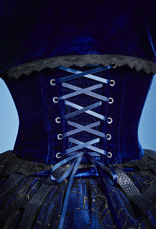Halloween Gothic Spider Design Set Corset Top and Skirt with Flared-Sleeve Bolero Jacket and Petticoat