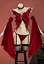 Fallen Angel Halloween Sexy Suit Wings-shaped Top and Panties with Sleeves and Garter Stockings