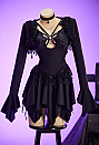 Gothic Black Star Elf Set Cutout Dress with Hooded Short Jacket and Choker
