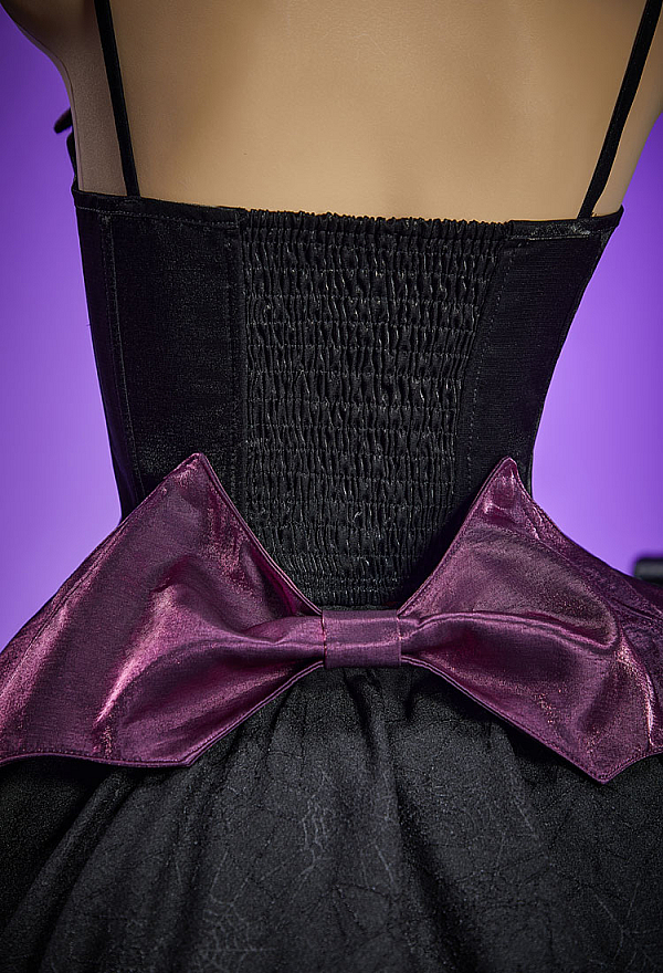Gothic Bat Design Corset Skirt Set Cami Corset and Layered Skirt with Bat Wings Gothic Bat Design Corset Skirt Set Cami Corset and Layered Skirt with Bat Wings